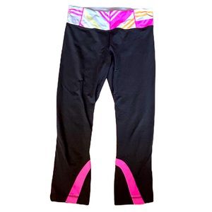 Lululemon black/pink capri leggings Size M